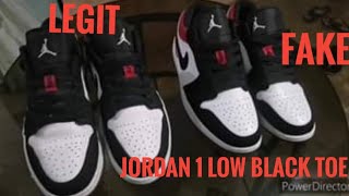 LEGIT vs. FAKE! Jordan 1 Low Black Toe  #jordan #jordan1 #jordanshoes