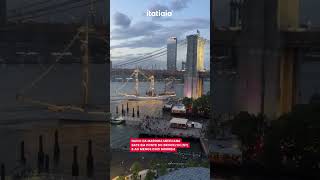 NAVIO DA MARINHA MEXICANA BATE EM PONTE DE NY #viralvideo #marinha #mexico