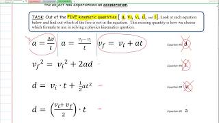 Physics 11 : Chapter 2 Lesson 2 - Acceleration Formulas