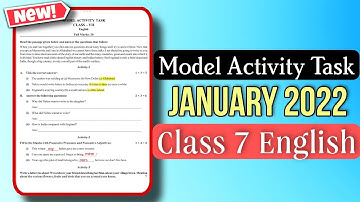 Class 7 English Model Activity Task January 2022| WBBSE| Activity Task 2022