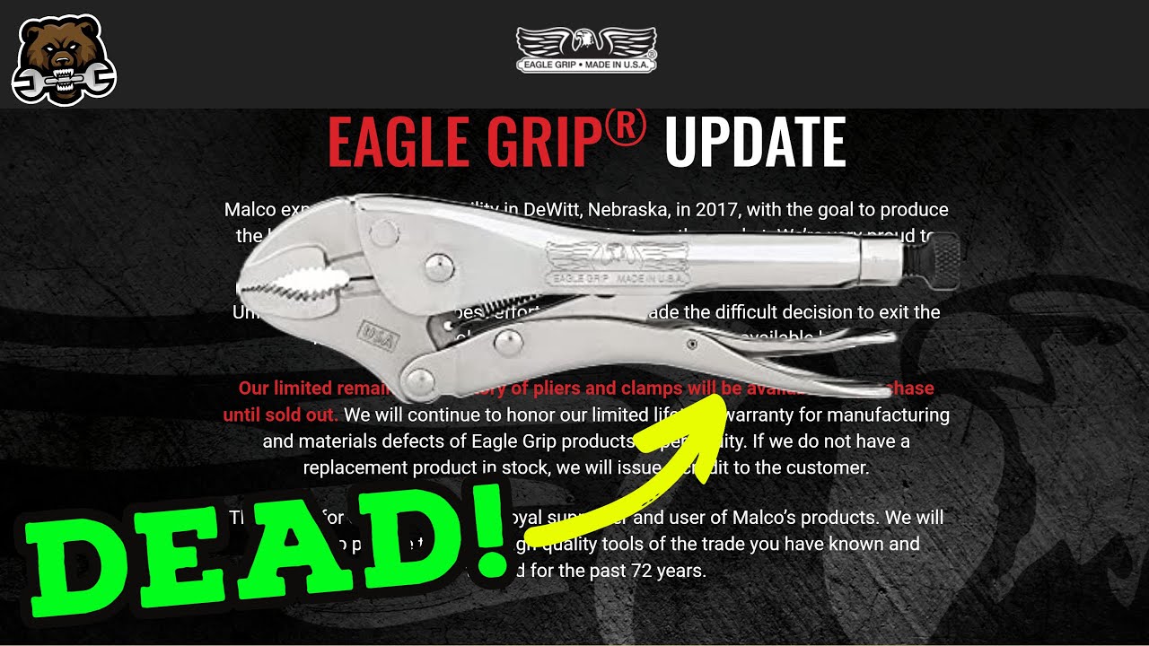 Buy USA-Made Eagle Grip Locking Pliers While You Still Can