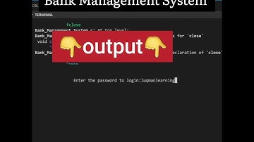 Project on Bank Management System ( output )| C programming language | Luqman learning lab