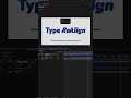 NEW: Type ReAlign for After Effects