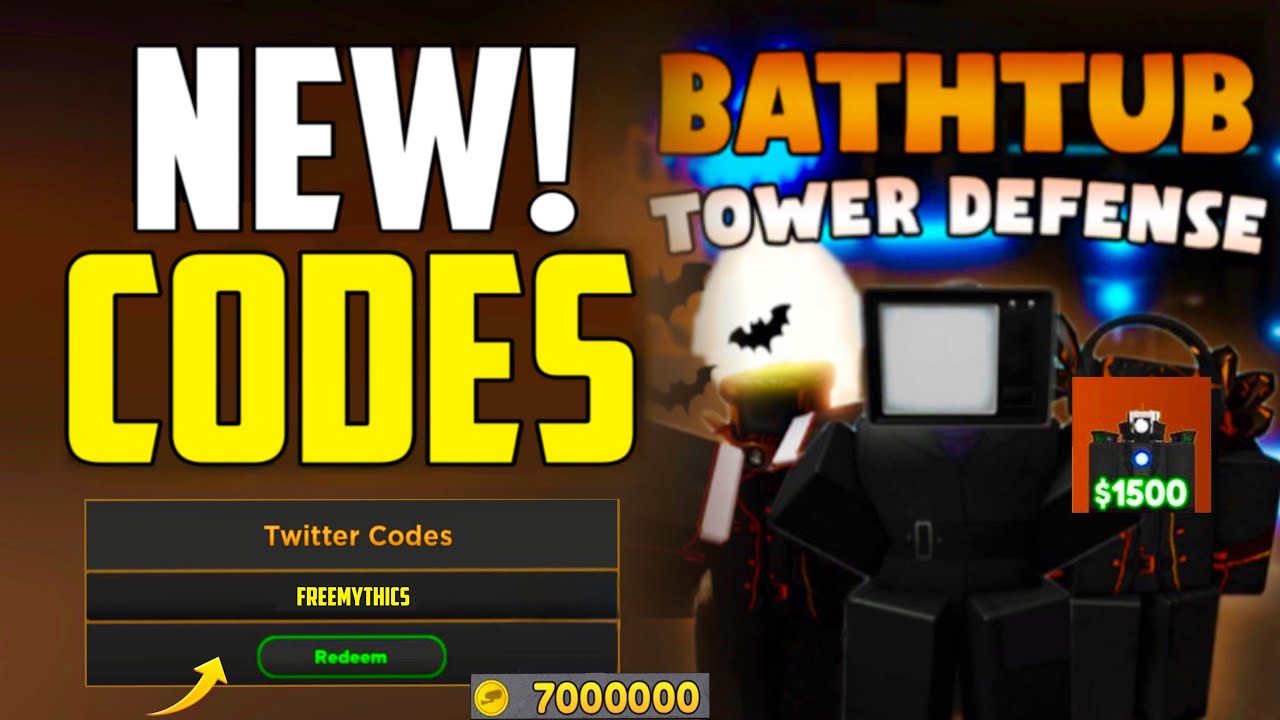 Bathtub Tower Defense codes December 2023