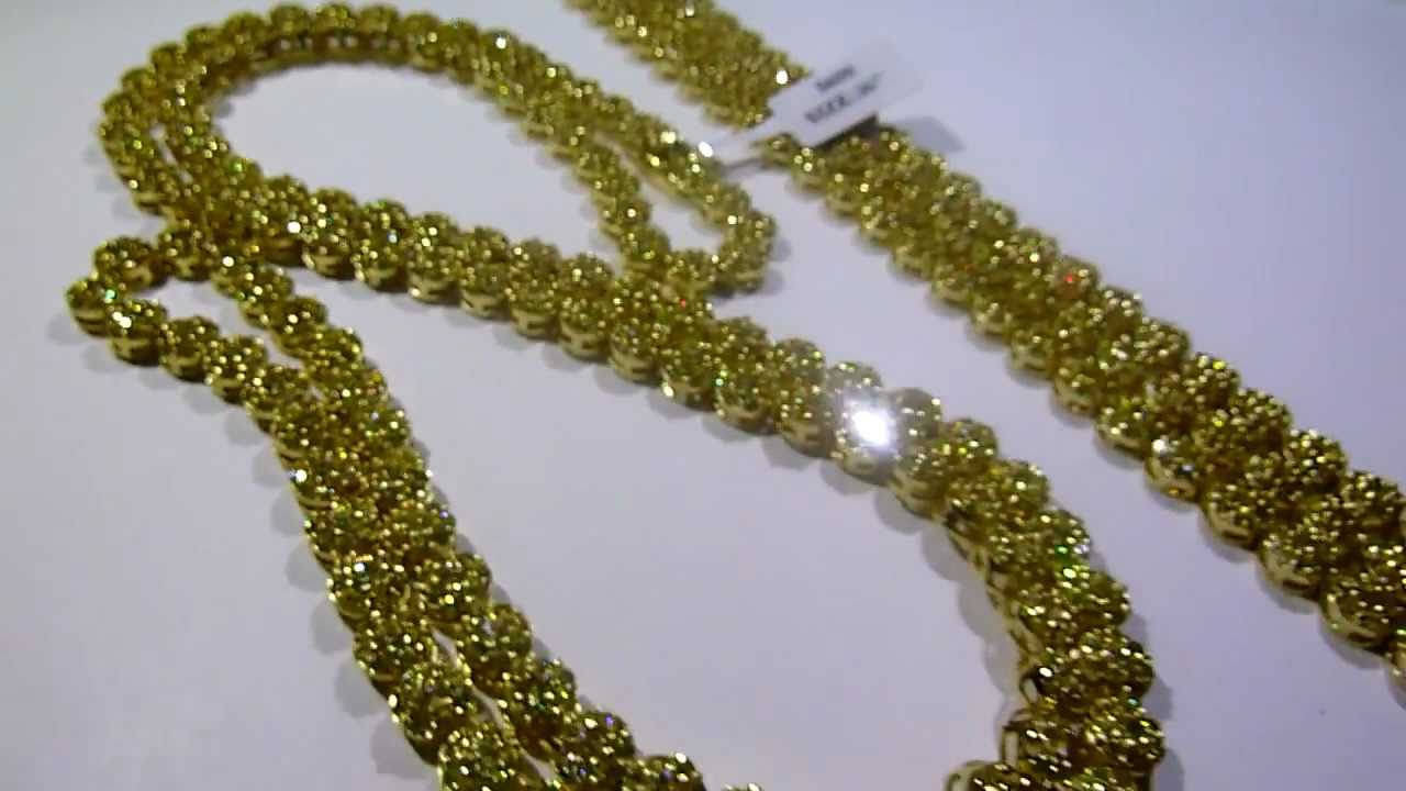 LEMONADE COMBO 9 Lab Made YELLOW Diamond Cluster Chain+3row Bracelet