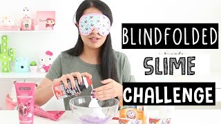TRYING TO MAKE NO GLUE FLUFFY SLIME BLINDFOLDED!
