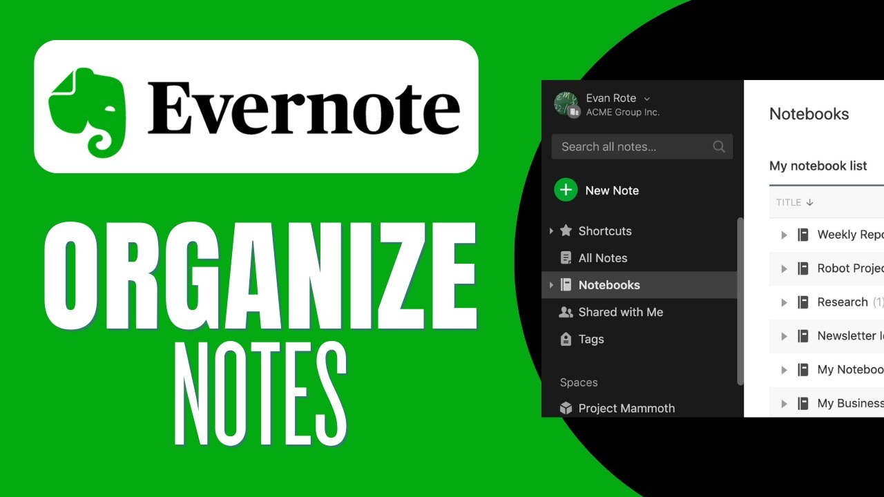 How to Organize Notes with Evernote - YouTube