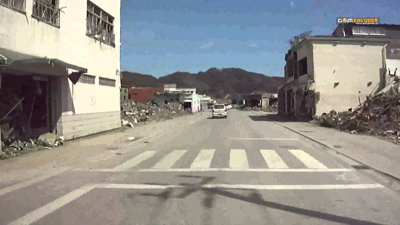 津波被害　大槌町市街地