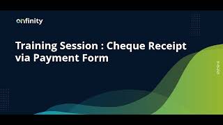 01 Accounts Receivable | Check Receipt via Payment Form