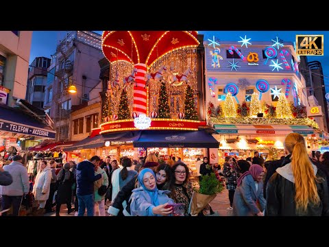 Istanbul Christmas Markets Kadikoy Christmas Lights Nighttime Restaurants