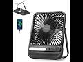 Deyagoo Travel Fan,7-Inch Portable Fan, Rechargeable Fan, 28H 10000mAh Ultra-Thin Quiet USB