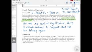 7.1 Hypothesis Testing Step 5 Examples 19 and 20