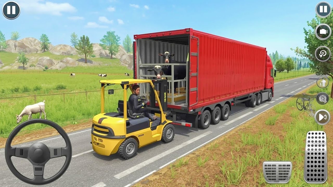 Animal Truck Transport Simulator | Big Cow Loading Mission 🐄 | Farming Game 2025