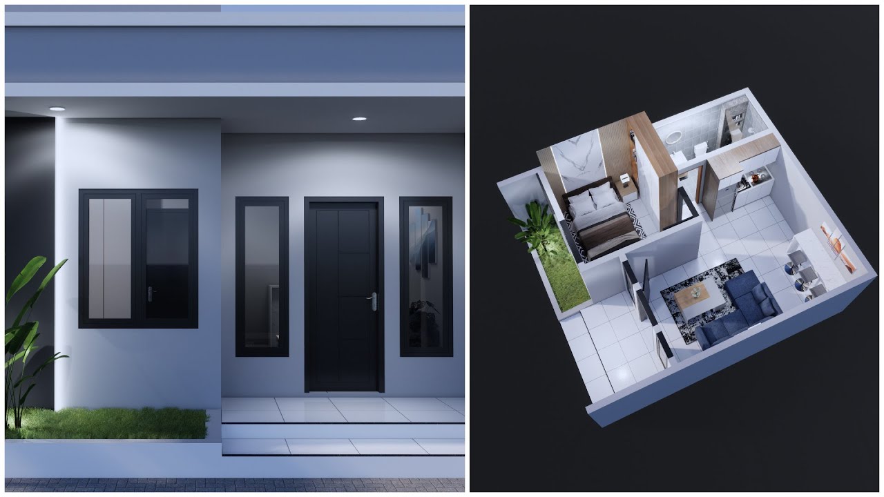 Simple House Design | Tiny House | Floor Plan | 6x6 Meters