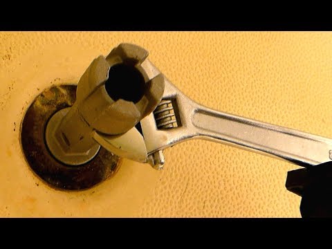 how-to-easily-remove-stubborn-rusted-bathtub-drain-shoe-(diy-install-improvement-replace-leak-nut)