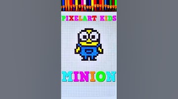 TUTORIAL PIXEL ART: MINIONS Y WINNIE POOH PASO A PASO..#pixelart #minions   #arte #trucos  #dibujar