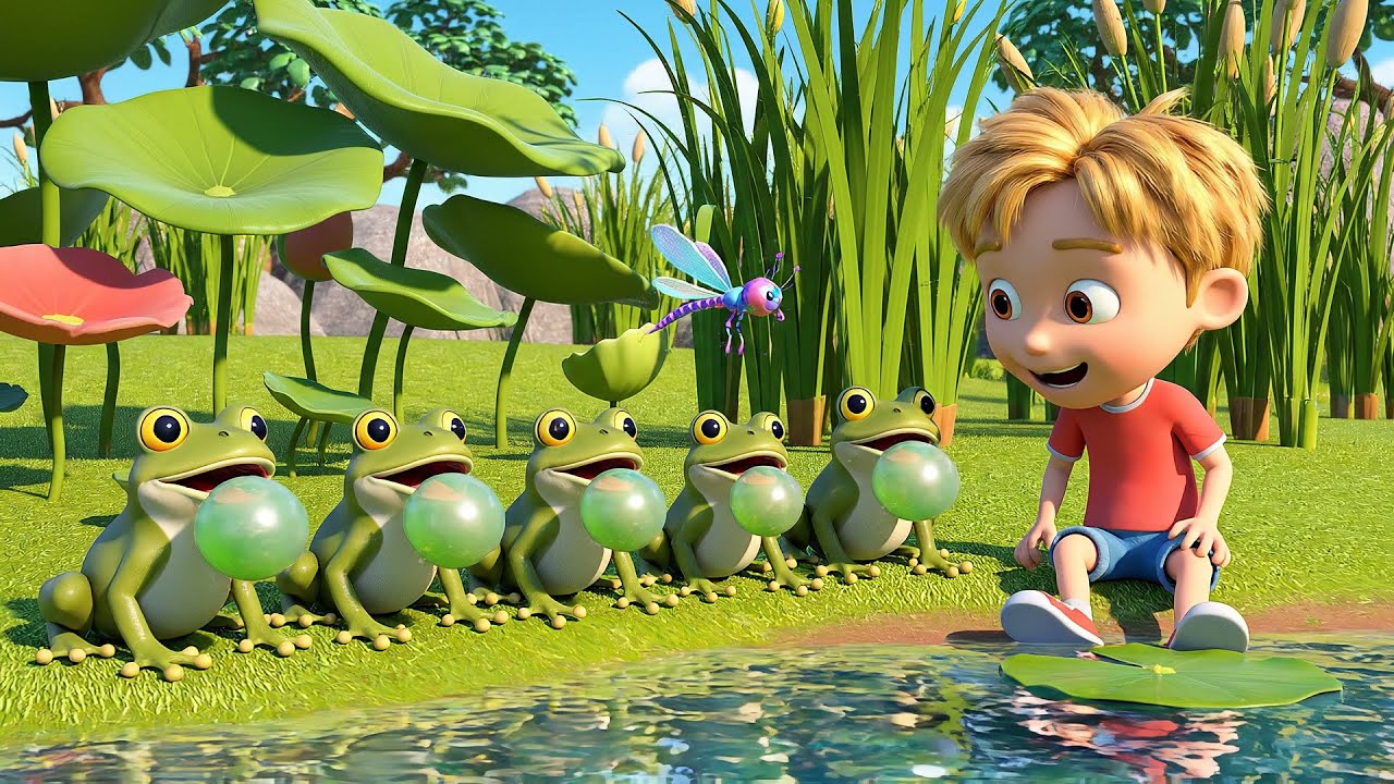 Five Little Frogs Ribbit Ribbit Ribbit | Nursery Rhymes for Kids & Baby Songs