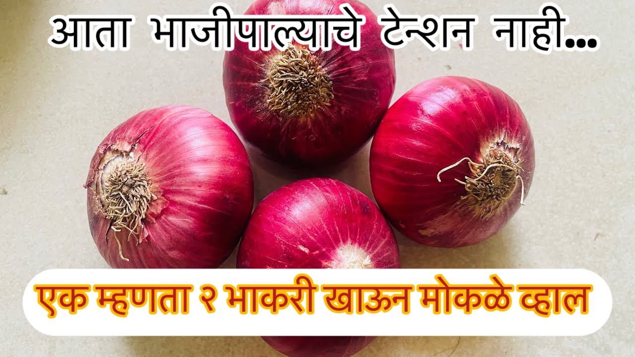 घरात भाजीपाला नसेल किवा अचानक पाहुणे आले तर बनवा २ भाकरी जास्तच खाल।कांदा भाजी 🧅 ।viralvideo 