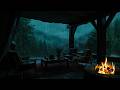 😴 Drift Into Sleep Fast | Heavy Rain,Thunderstorm & Campfire Sounds in Forest (NO ADS)