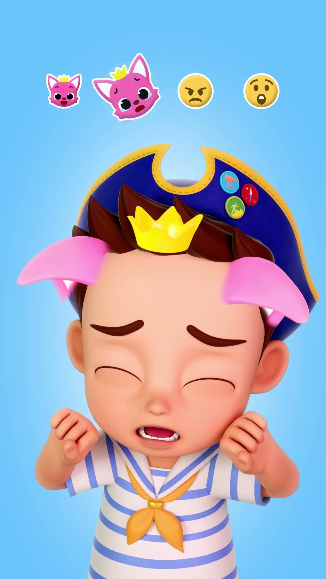 Pinkfong Ears on Brody! Learn Emotions ? Try It on Tiktok #shorts #bebefinn