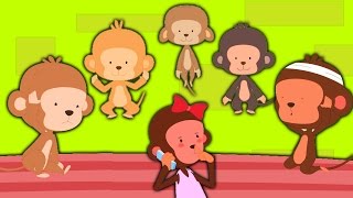 Cinco Pequeños Monos | niños rimas infantiles | Nursery Rhyme For Kids | Five Little Monkey