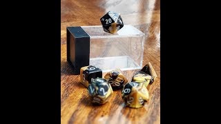 NERd20 Review: CHESSEX Gemini Gold/Black/Silver Polyhedral Dice Set