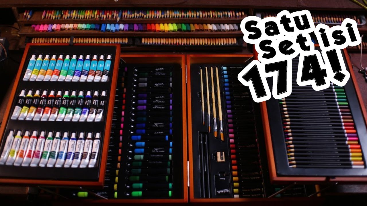 SEKOPER!! MANTUL!! Satu Set Alat Gambar isi 174 pcs dari Mont Marte!! Murah Tapi Enak Dipakai?