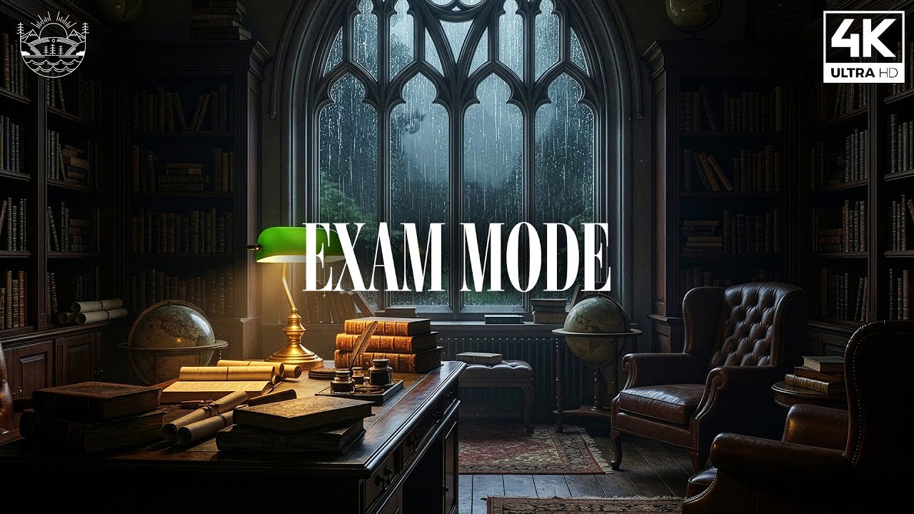 Dark Academia Spring 📚 Rainy Library Jazz for Deep Study & Exams