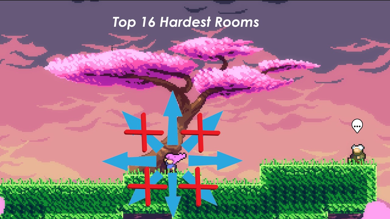 The 16 Hardest Celeste Rooms without Diagonal Dashes