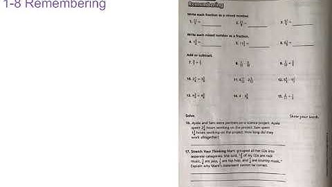 Unit 1: Lesson 8 - Remembering