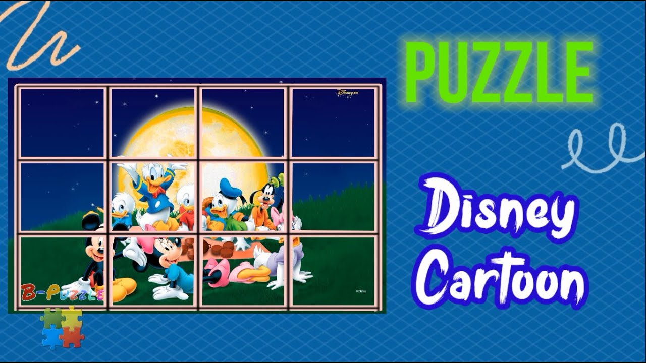 Puzzle Disney Cartoon - Donald duck, mickey mouse pose