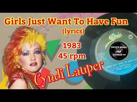 Girls Just Want To Have Fun (1983) "45 rpm/Lyrics" - CYNDI LAUPER - YouTube