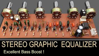 Make 5 Band Stereo Parametric Audio Equalizer Using 10 Transistors & 4558 or NE5532 IC | LA3600 Make 5 Band Stereo Parametric Audio Equalizer Using 10 Transistors & 4558 or NE5532 IC | LA3600
