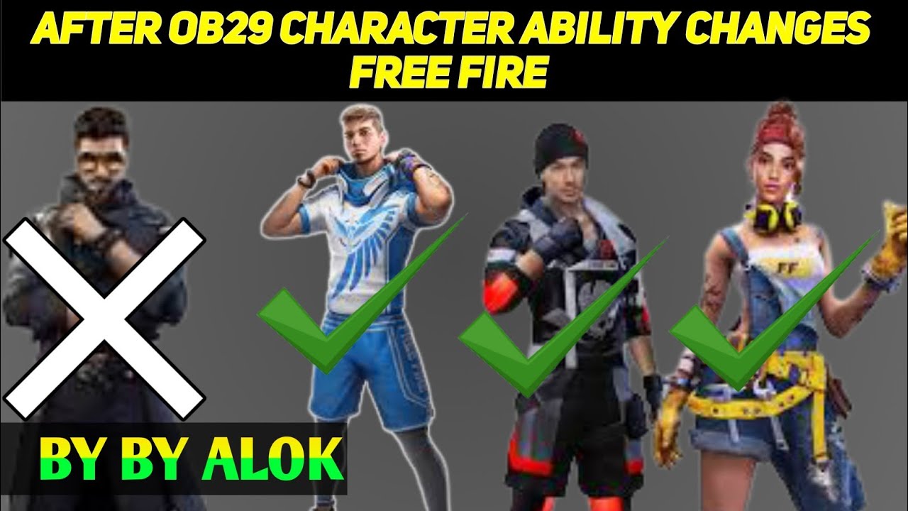 free fire, after ob29 character ability changes Free Fire|| free fire character ability changes||