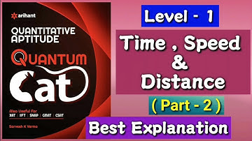 Time Speed & Distance | Quantum Cat by Sarvesh Kumar Verma | LEVEL - 1 | (Part -2)