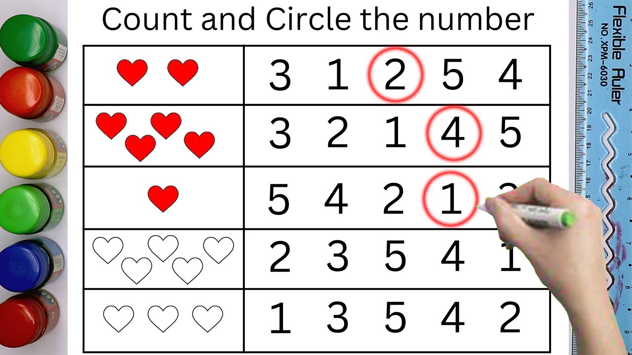 Count and circle the number | Number games for kids | Learn to count numbers for children