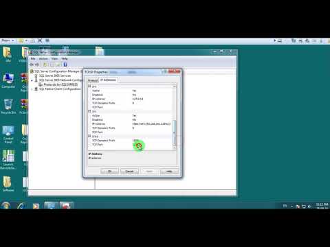 How to configure SQL server 2005 on network windows 10