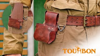 TOURBON Trap Skeet Shooting Vintage Leather Shotgun Gun Holster Brown