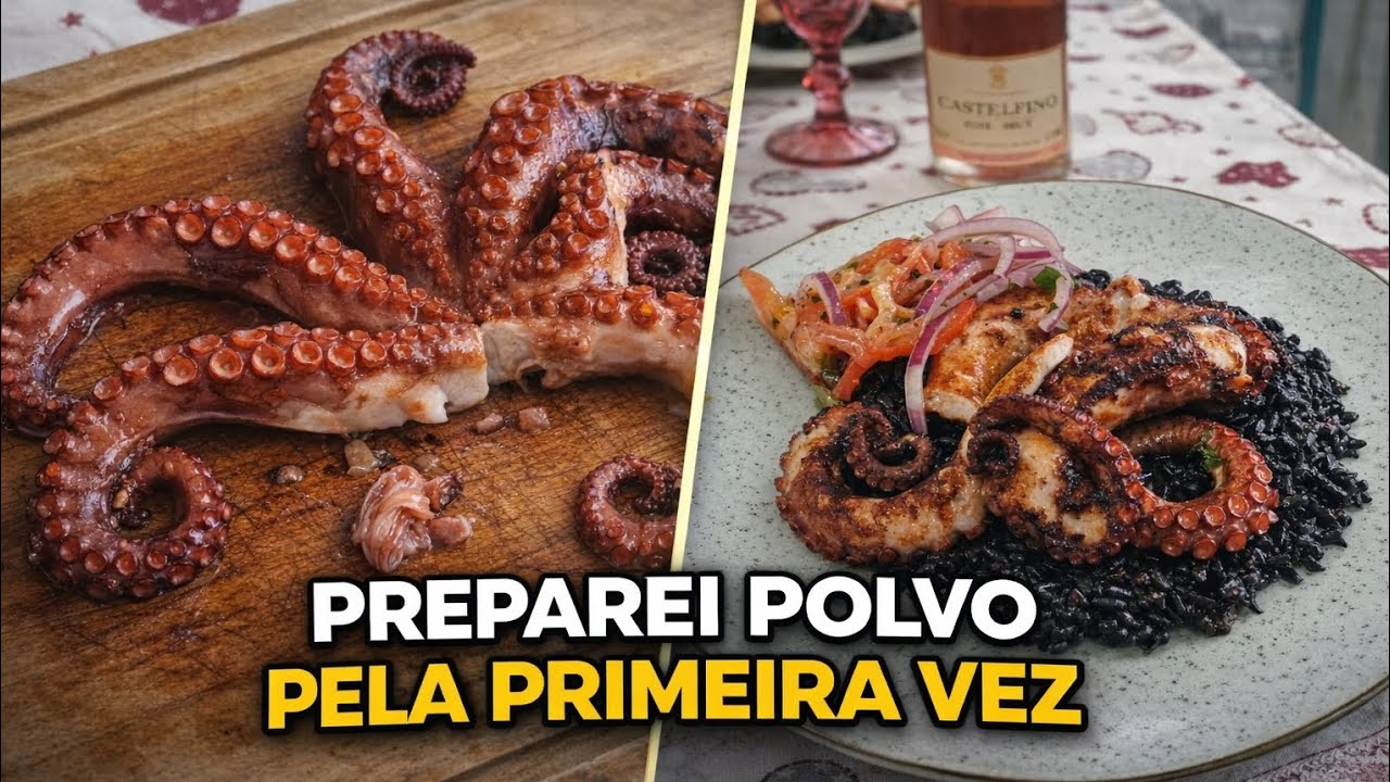 Risoto de Arroz Negro com Polvo. Das profundezas do mar para minha mesa de jantar.
