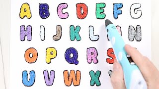 Studying of the English alphabet. English alphabet by 3D pen. ABC for children