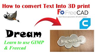 How to convert text into 3D print, using SVG file created in GIMP and FreeCAD