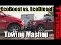 2017 Ford F-150 EcoBoost 10-Speed vs Ram 1500 EcoDiesel 8-Speed Towing MPG Review