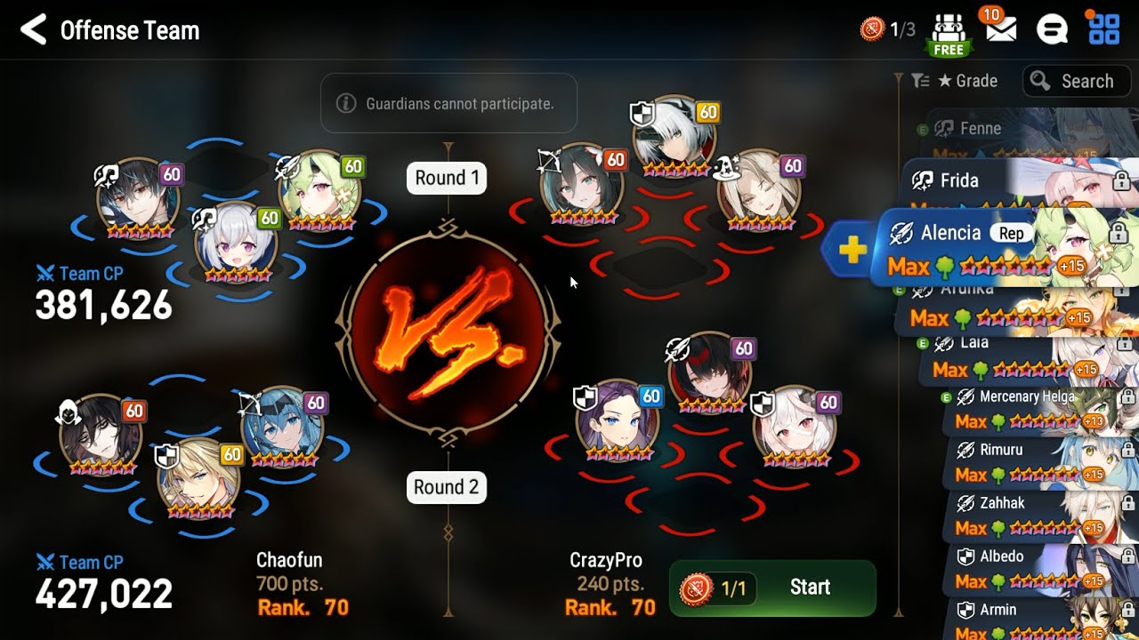 Epic Seven - Guild War - Exotic vs irons (CrazyPro)