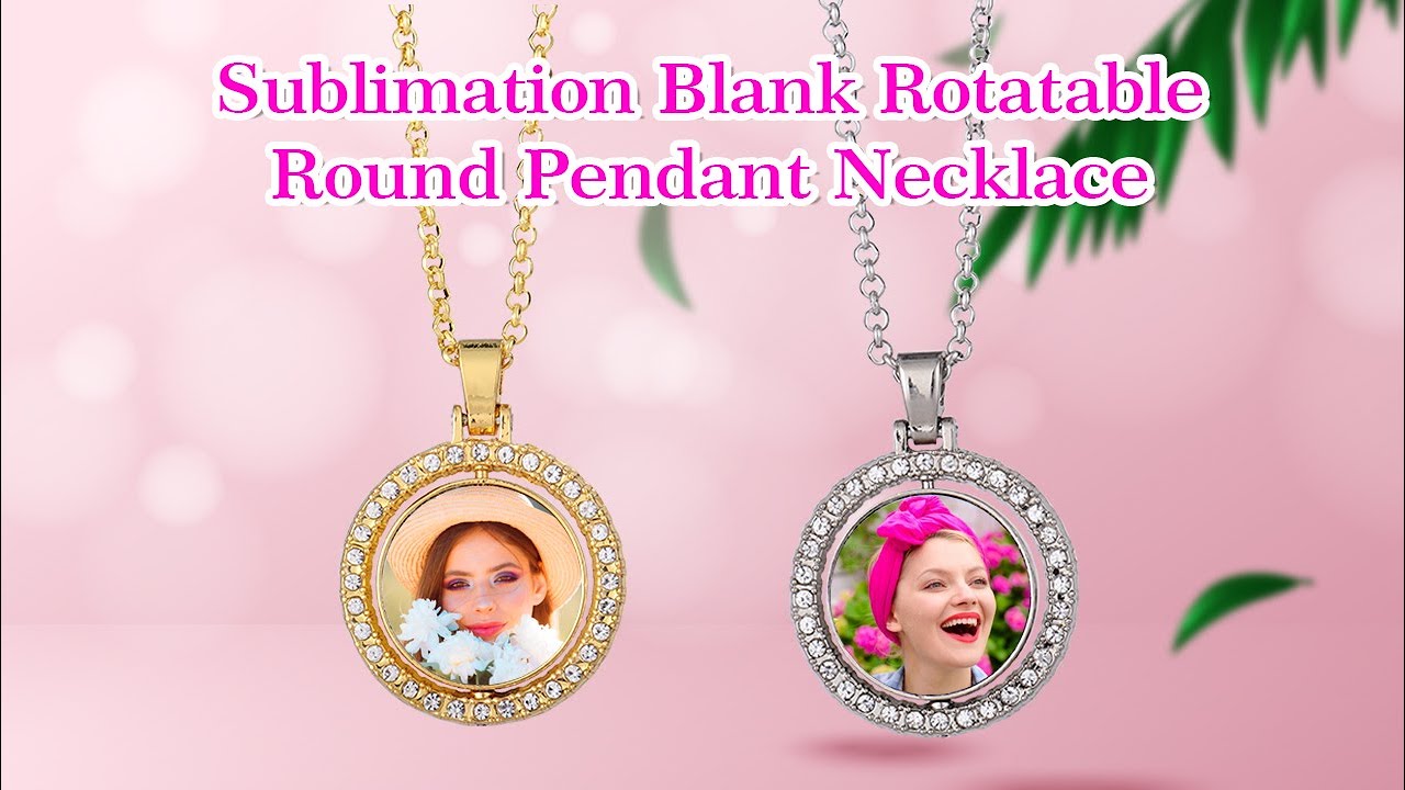 Sublimation Blank Rotatable Round Pendant Necklace