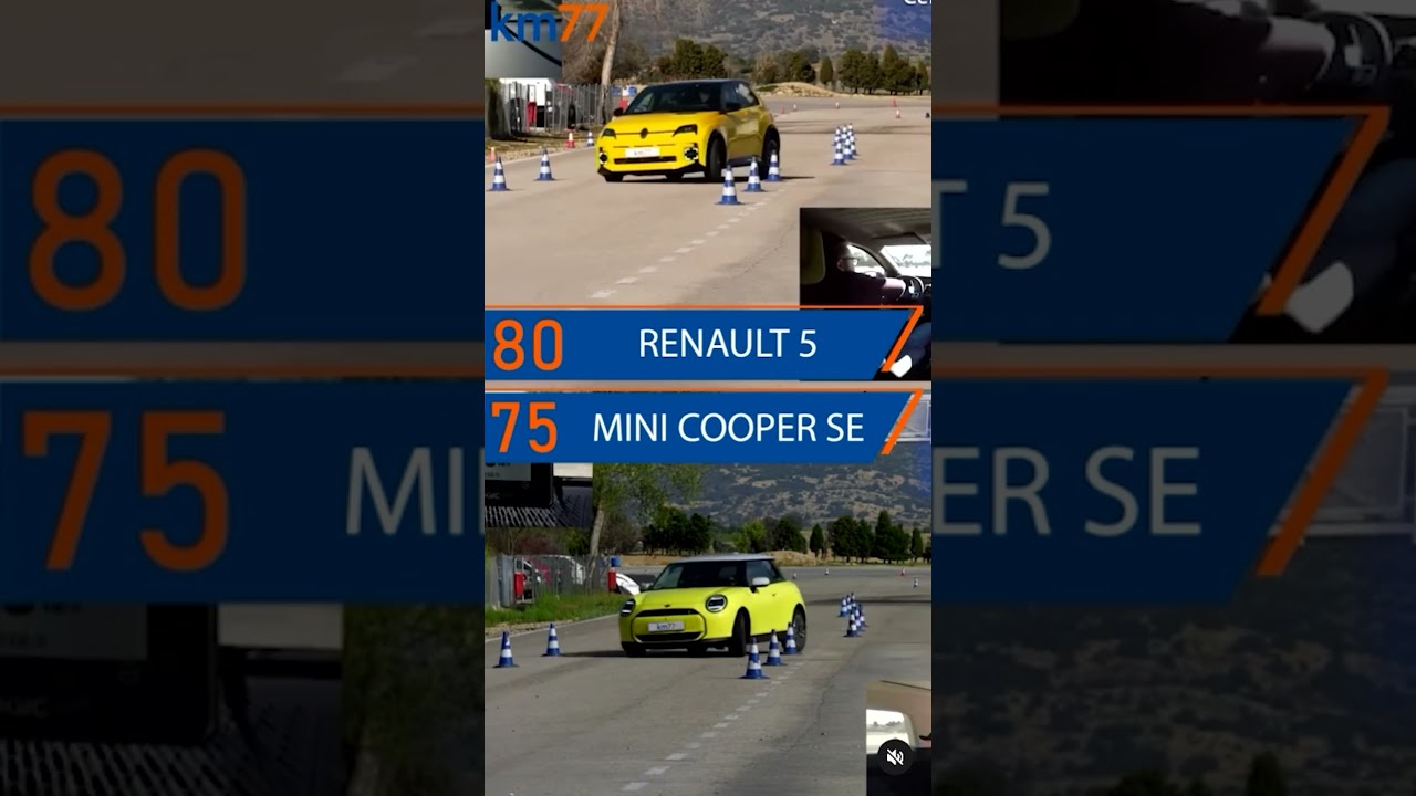 Renault 5 frente a MINI Cooper. 