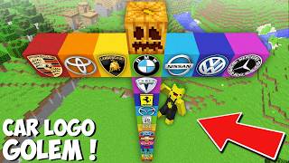 What If You Spawn Tallest Car Brands Golem In Minecraft ? Rarest Car Golem