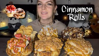 LOADED GOOEY CINNAMON ROLL MUKBANG! (Vegan) (Messy)