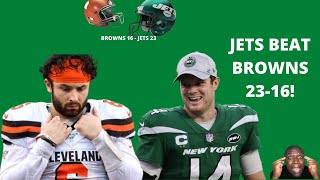 New York Jets beat the Cleveland Browns 23-16!