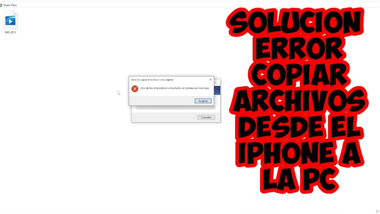 Error en transferir copiar archivos de iphone a pc youtube