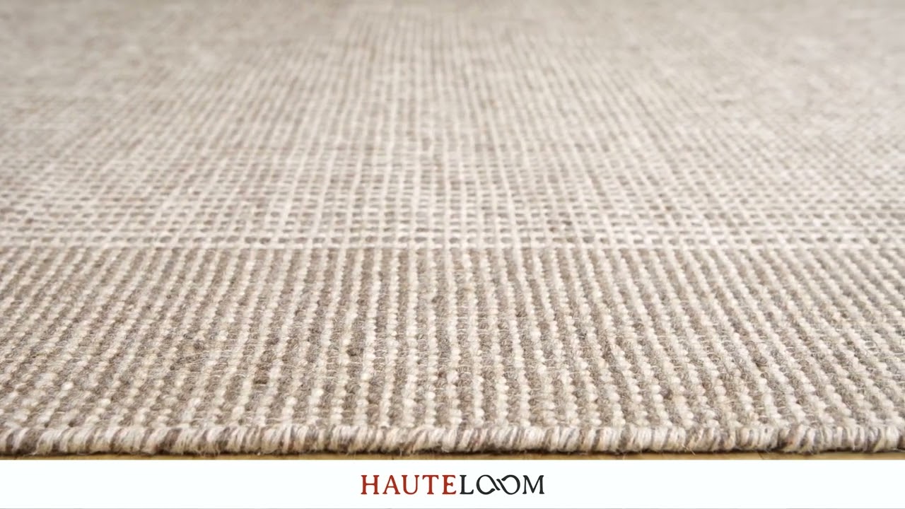 Joelle Beige Grid Wool Rug